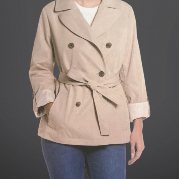 Weatherproof Women Double-Breasted Trench Coat Jacket Size XXL  Color Tan - Picture 4 of 7